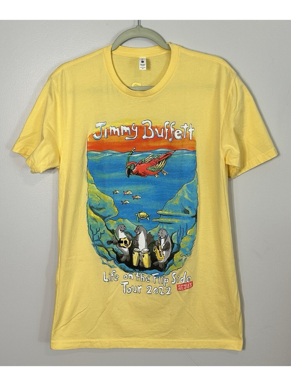Jimmy Buffet Life On The Flip Side 2022 Tour Manatee Musicians Medium Shirt EUC